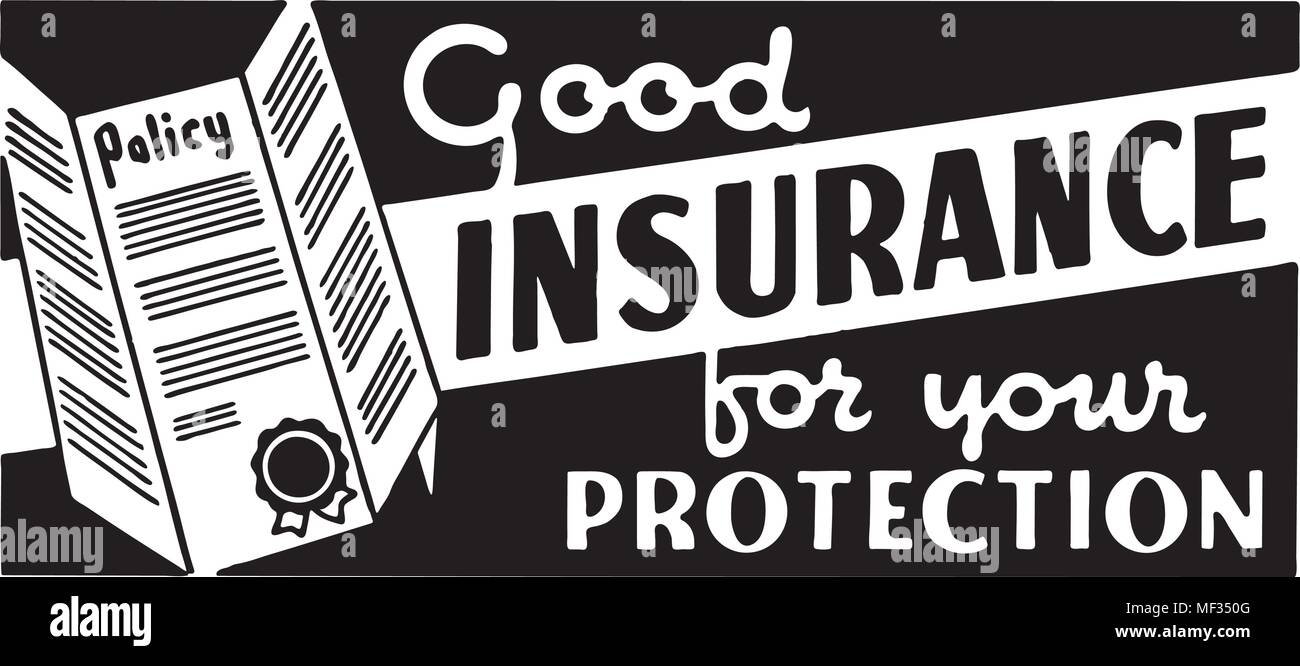 Gute Versicherung 2 - Retro Ad Kunst Banner Stock Vektor