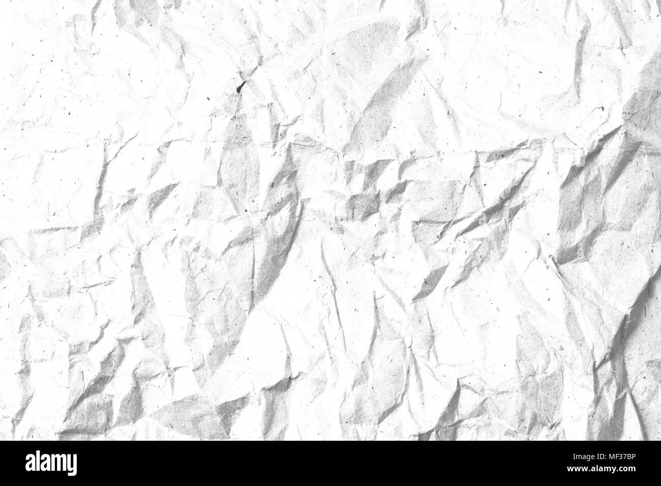 Dot und Getreide zerknittertes Papier Textur Hintergrund. Schwarze und weiße Vorlage für Overlay Artwork. Stockfoto