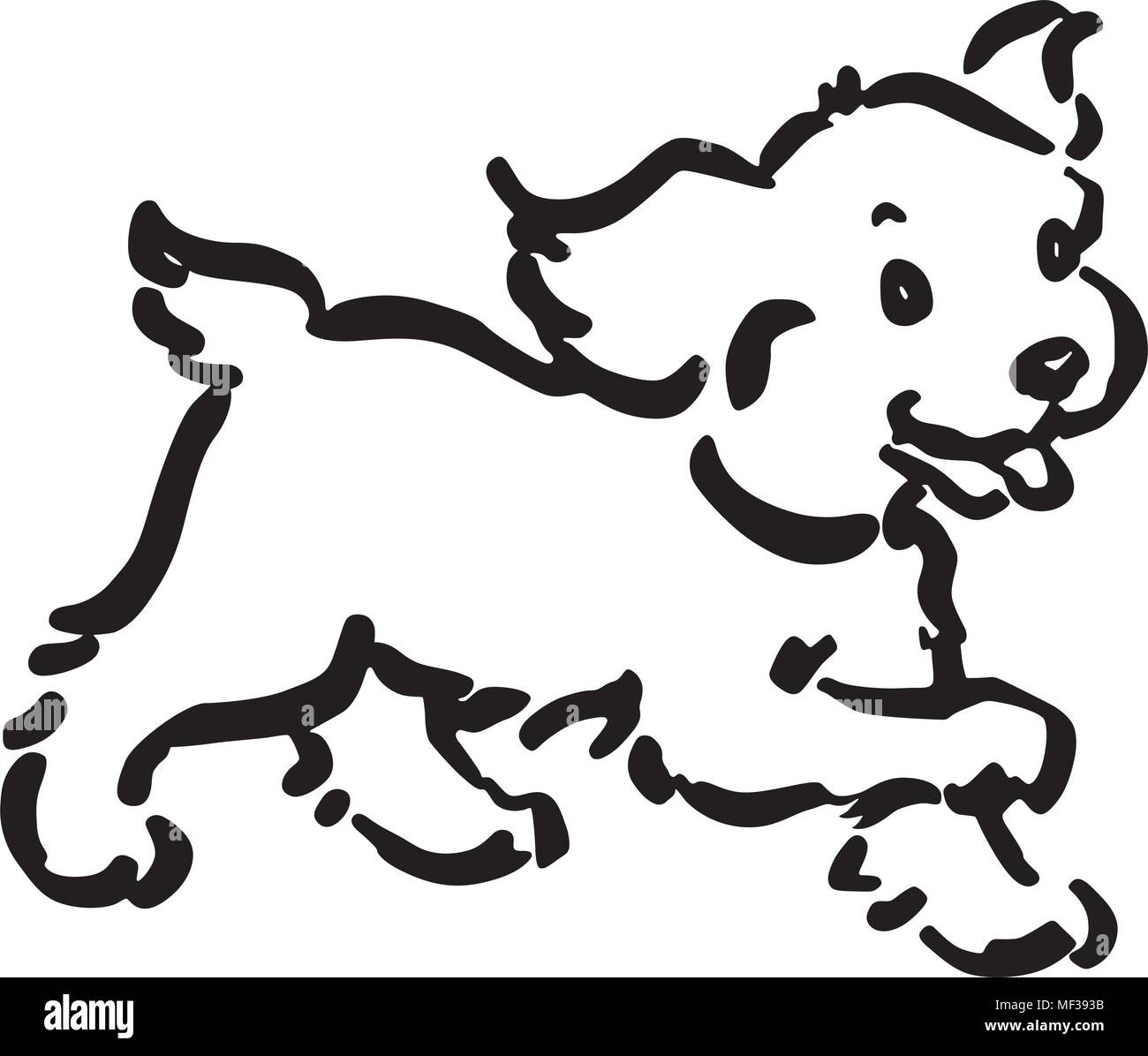 Happy Puppy - Retro Clipart Illustration Stock Vektor