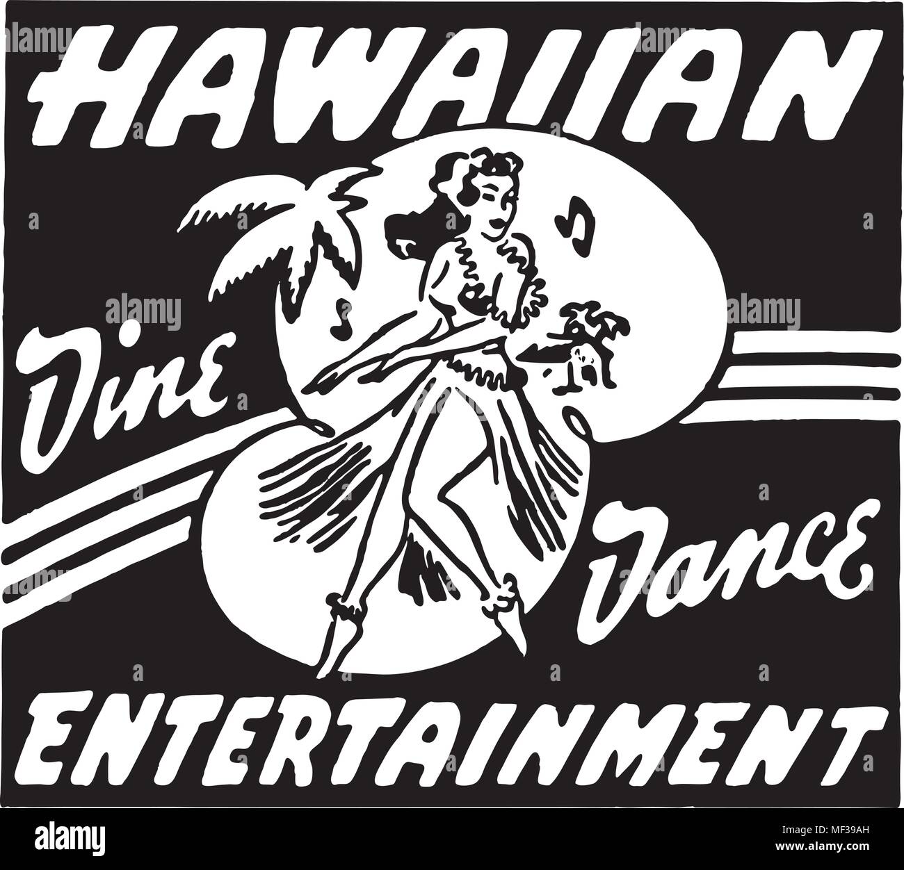 Hawaiischem Unterhaltungsprogramm - Retro Ad Kunst Banner Stock Vektor