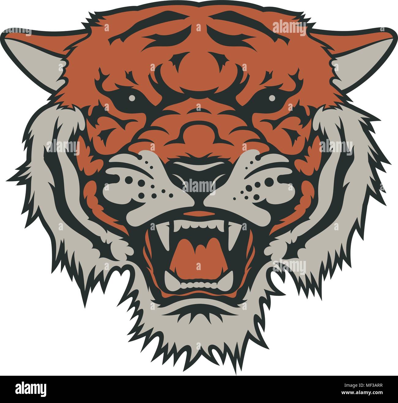 Tiger Kopf, Vector Illustration. T-shirt Grafiken Stock Vektor