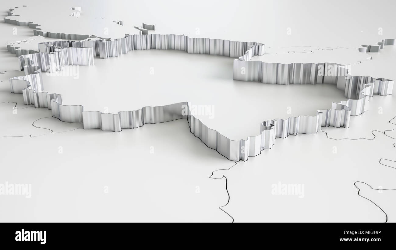 Deutschland mit Grenzen - 3D-Rendering Stockfoto