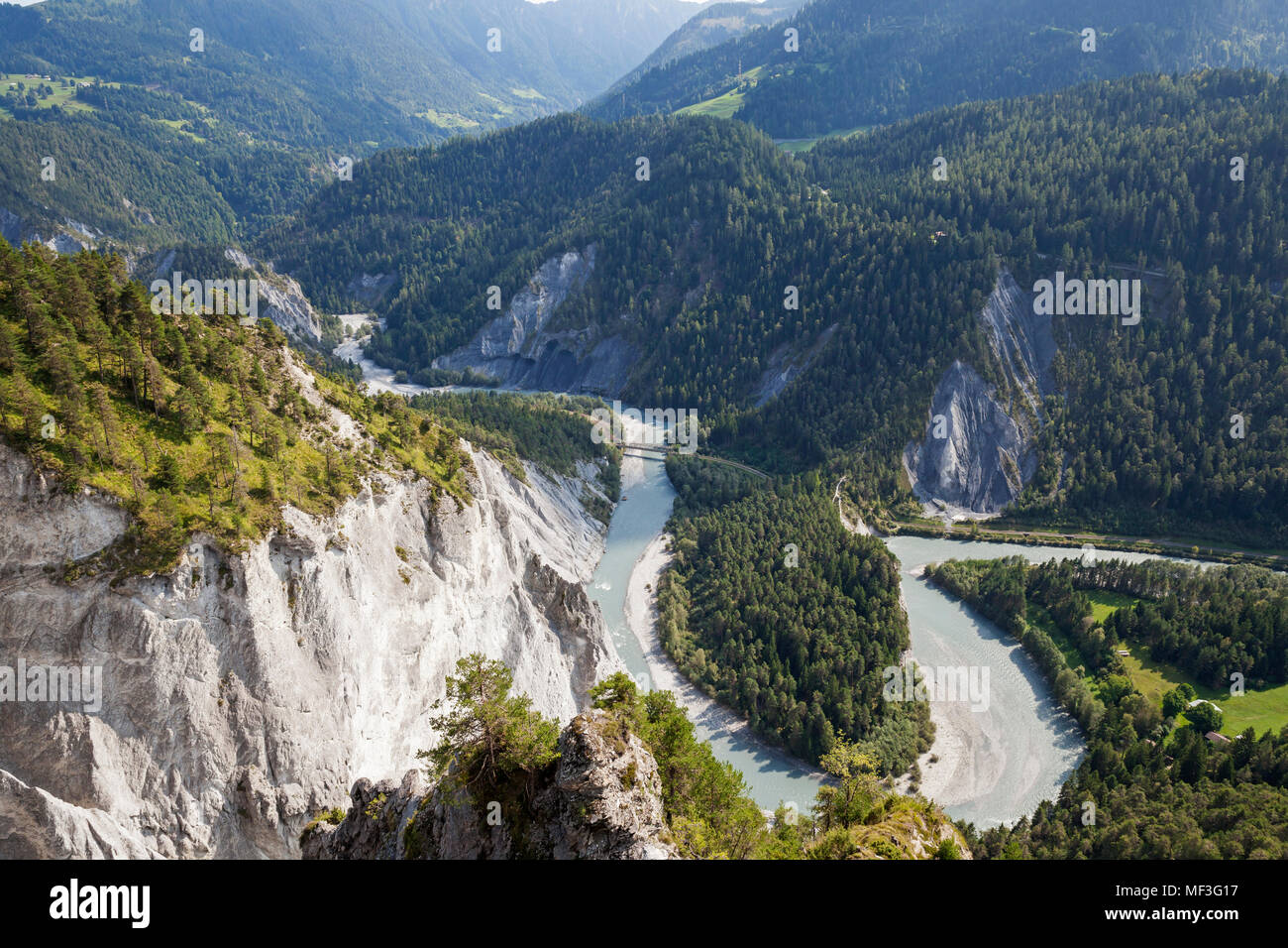 Schweiz, Graubünden, Rhein und Ruinaulta, Anterior Rhein Stockfoto