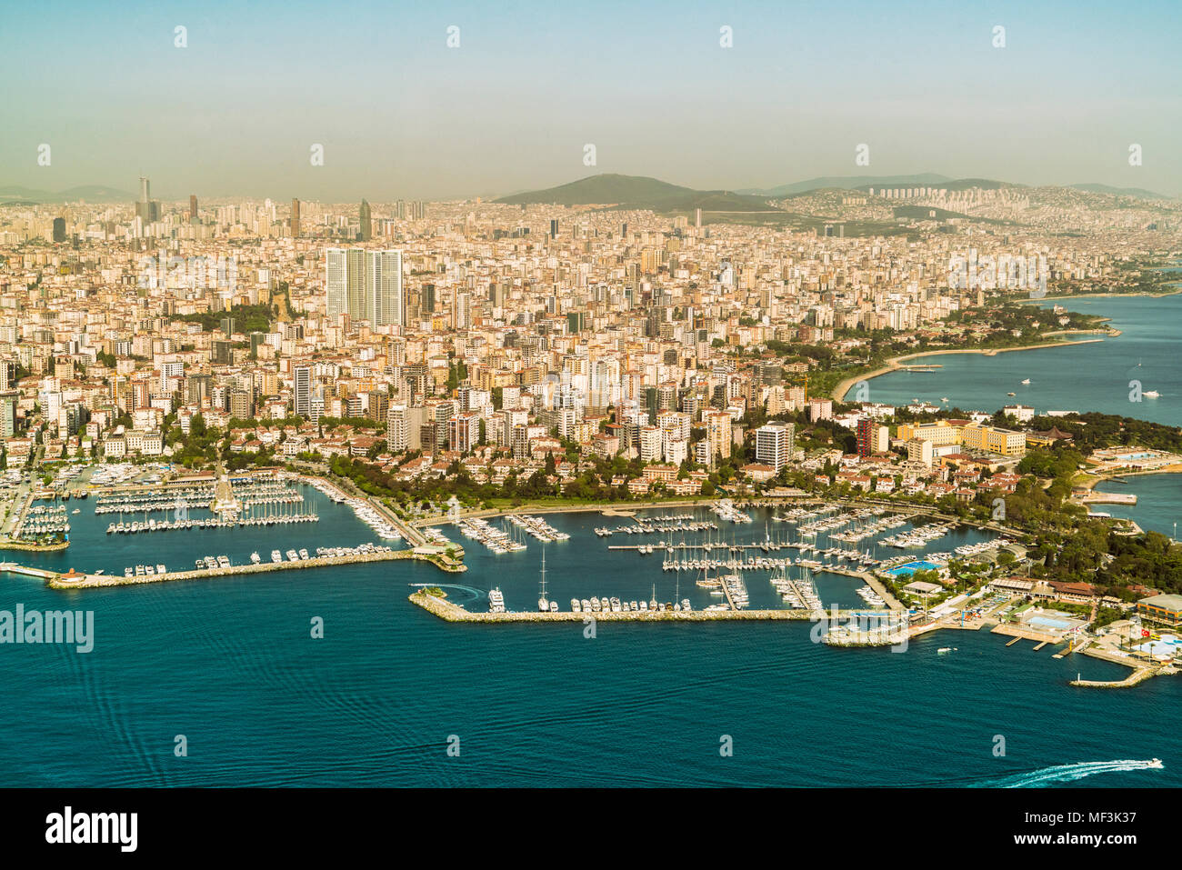 Türkei, Luftaufnahme von den asiatischen Teil von Istanbul. Stockfoto