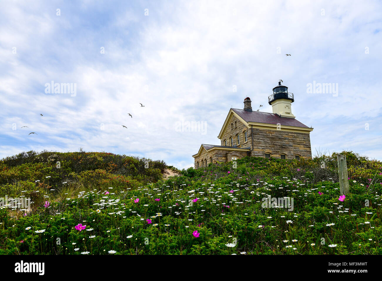 Norden Leuchtturm auf Block Island Rhode Island Stockfoto