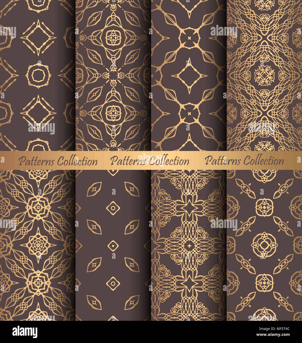 Golden Pattern geschmiedet Vintage Design Stock Vektor