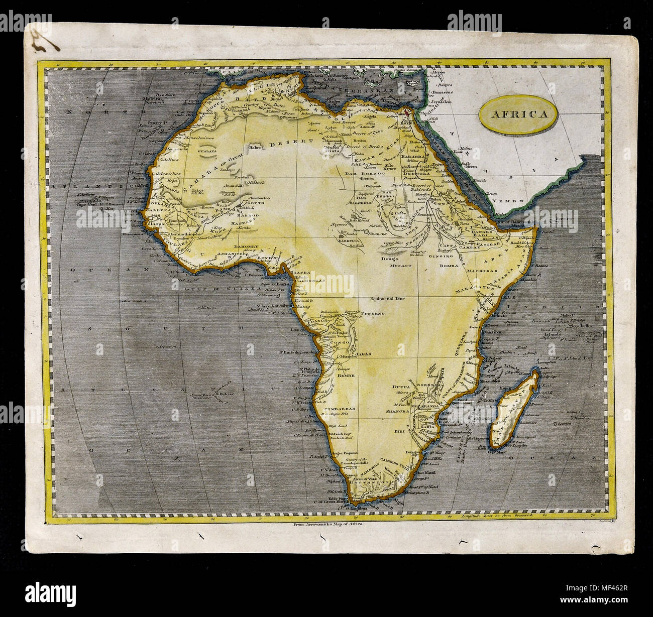 1804 Arrowsmith Karte - Afrika kontinent Ägypten Kongo Angola Kapstadt Stockfoto