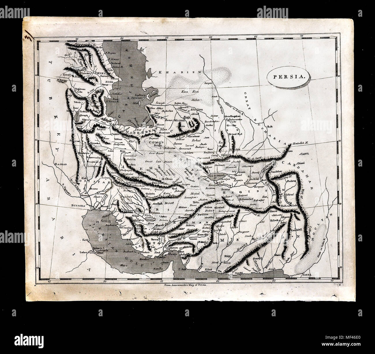 1804 Arrowsmith Karte - Persien Iran Afghanistan Irak Naher Osten Stockfoto