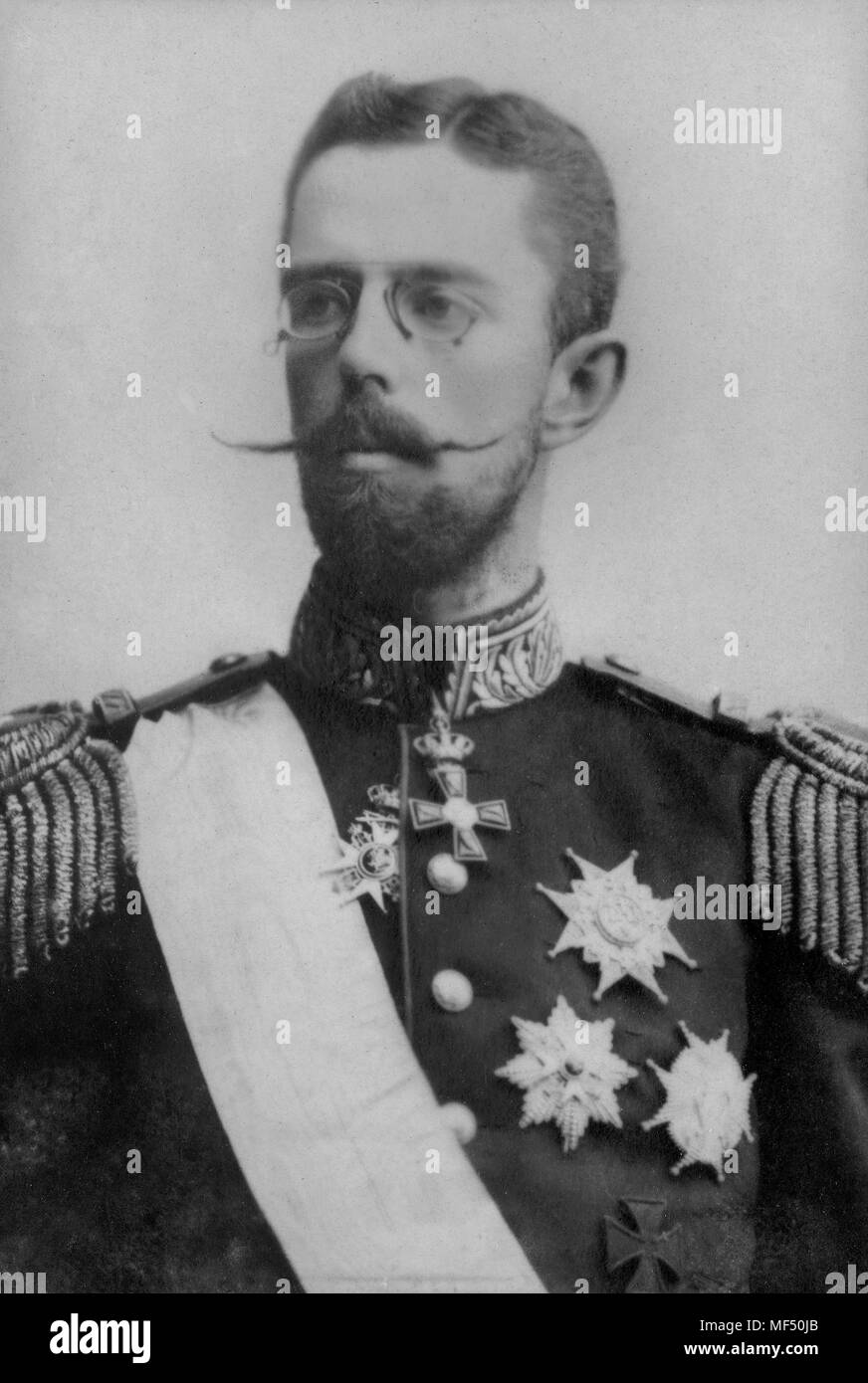 Porträt von Gustave Adolphe, Prinz von Schweden und Norwegen (1858-1950) - anonym Fotografie Stockfoto