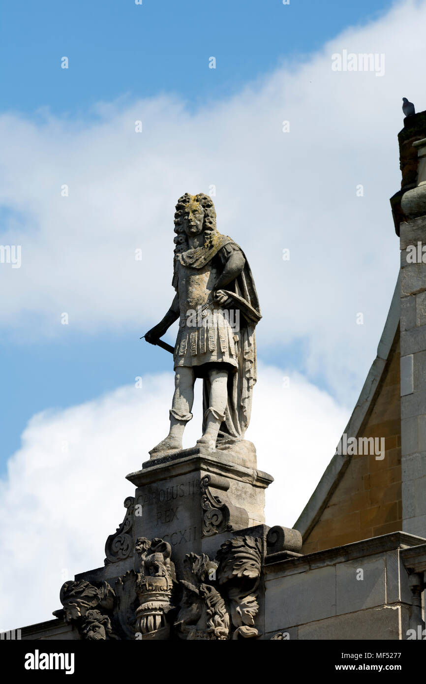 König Charles II Statue auf All Saints Church, Northampton, Northamptonshire, England, Großbritannien Stockfoto