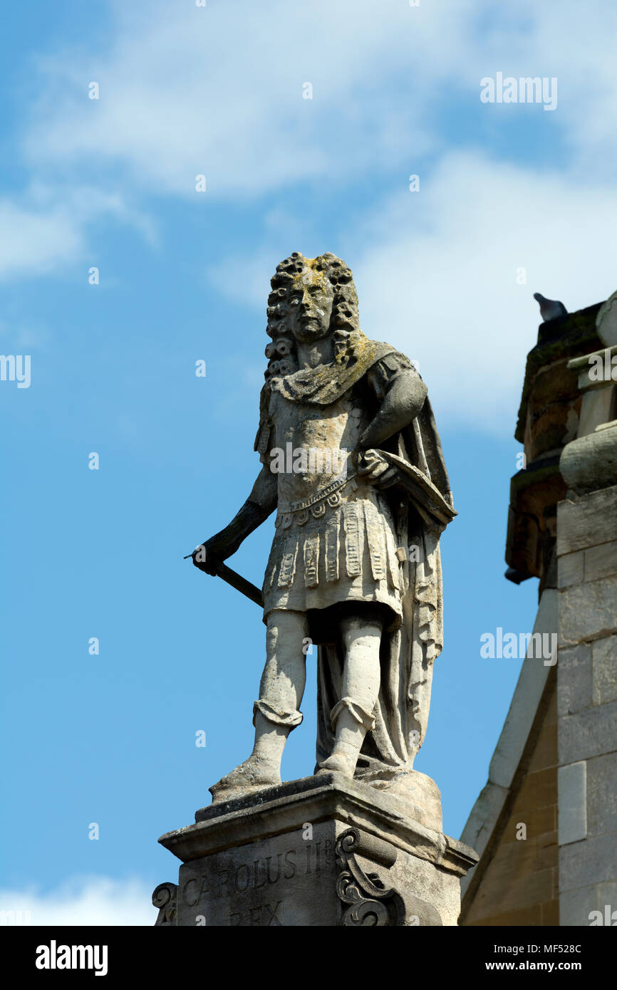 König Charles II Statue auf All Saints Church, Northampton, Northamptonshire, England, Großbritannien Stockfoto