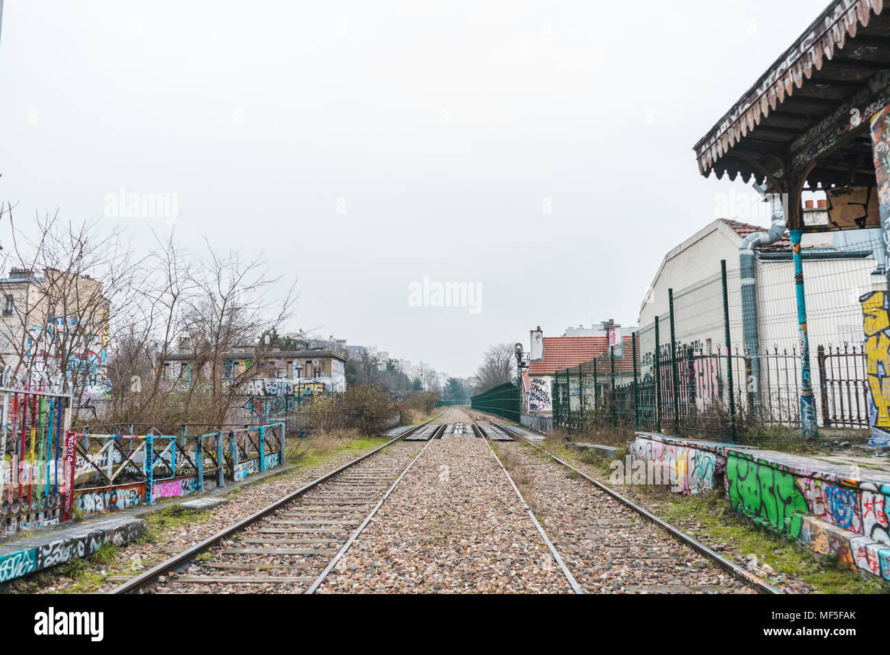 Verlassenen Bahnhof Stockfoto