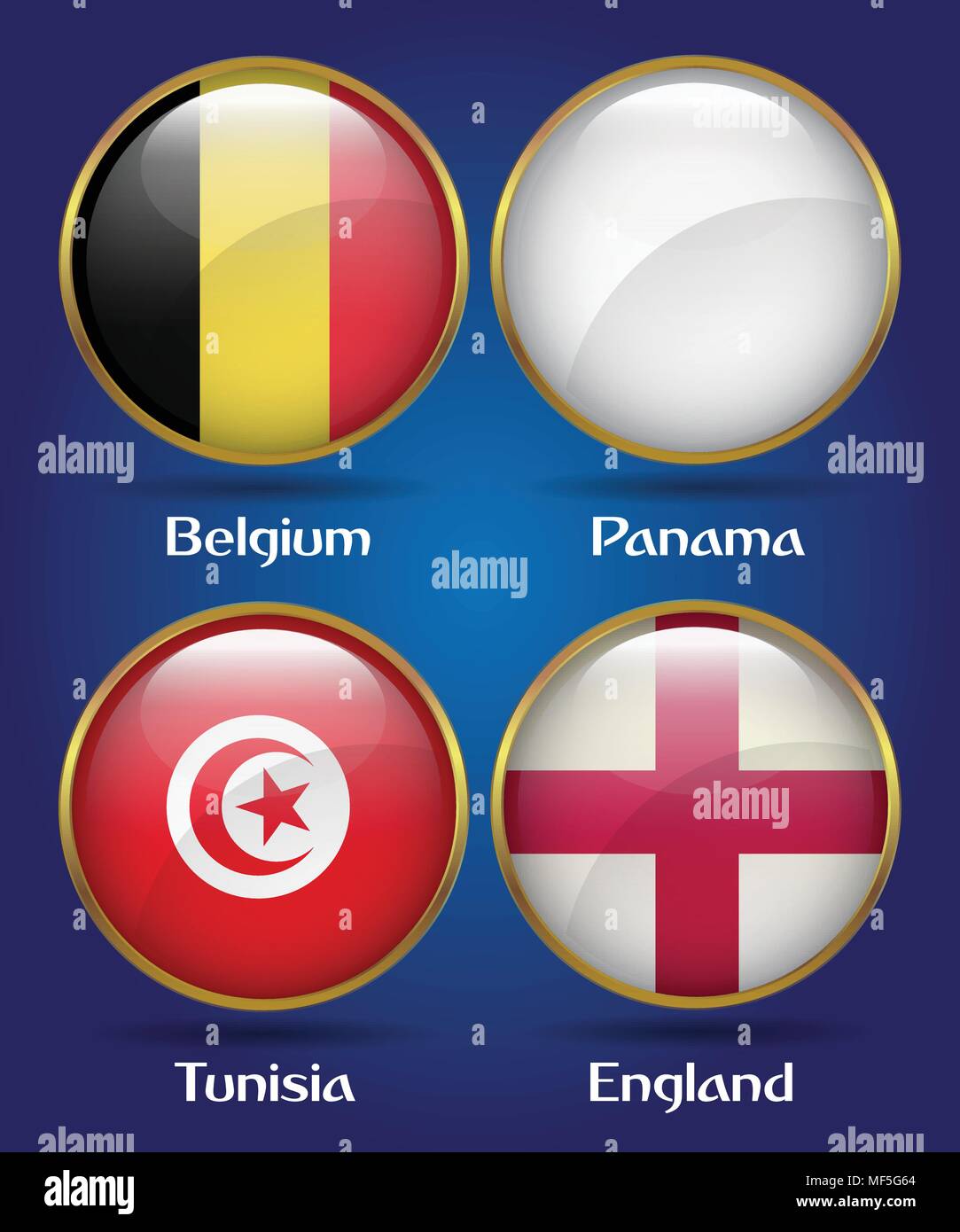 Fussball-WM 2018 Flaggen Symbol Stock Vektor
