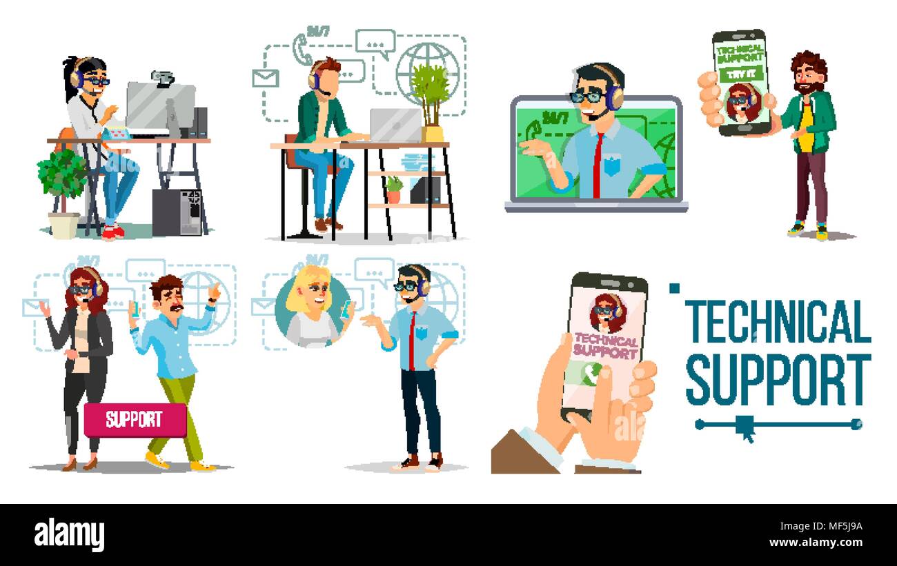 Technischen Support Vector Online 24 7 Technische Unterstutzung Headset Support Service Betreiber Und Kunden Die Beantwortung Spezialisten Bereit Um Das Problem Zu Losen Flache Isolierte Abbildung Stock Vektorgrafik Alamy
