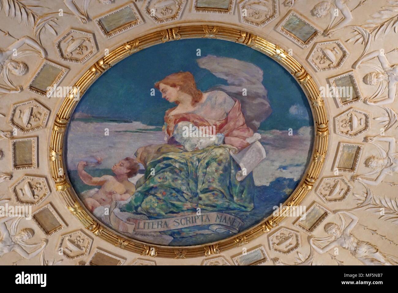 Litera Scripta Manent Fresko in der Kongressbibliothek in Washington DC Stockfoto