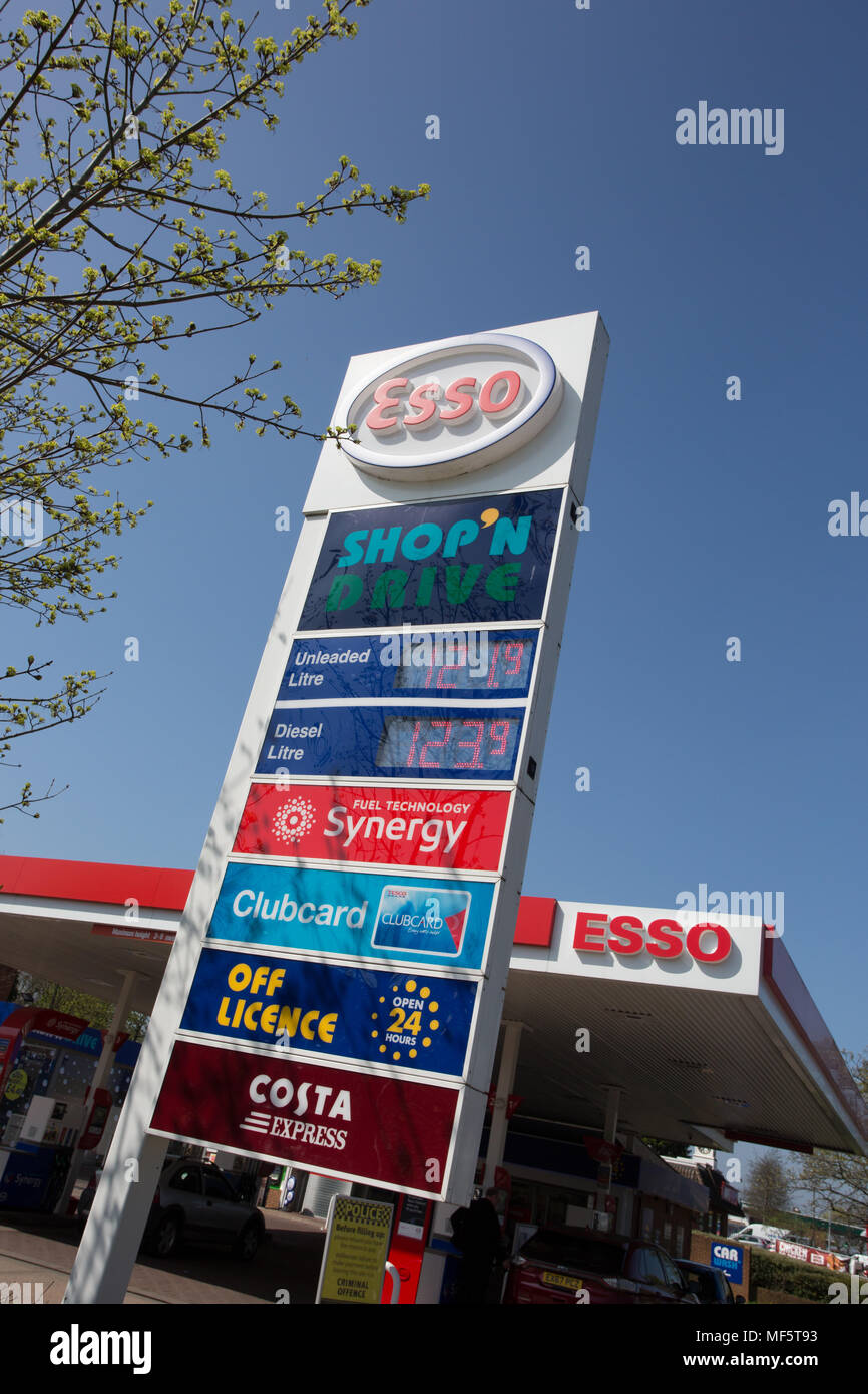 Esso Tankstelle signage Stockfoto