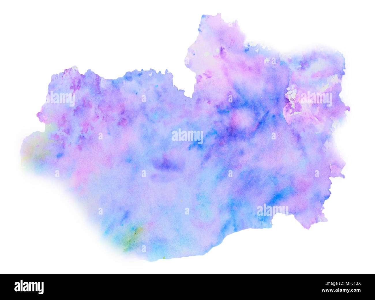 Farbe, blau-lila splash Aquarell gemalt, Künstlerische Dekoration oder Hintergrund Stockfoto