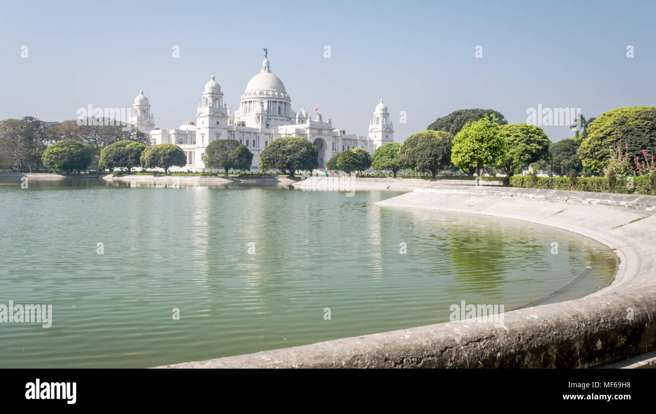 Das Victoria Memorial ist ein großes Marmorbad Gebäude im Speicher von Königin Victoria in Kolkata, West Bengal, Indien Stockfoto