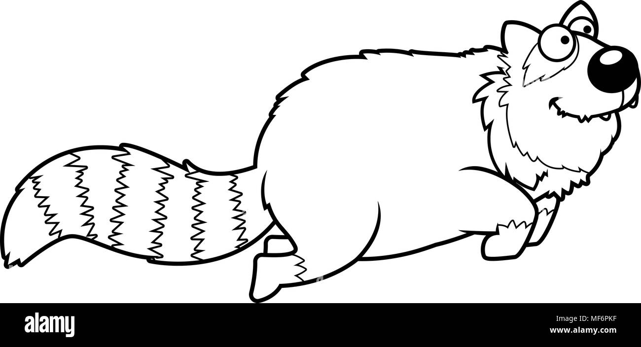 Ein Cartoon Illustration eines Roten Panda springen. Stock Vektor