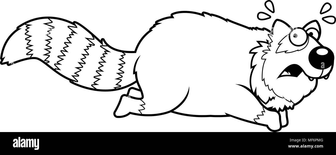 Ein Cartoon Illustration eines Roten Panda weg laufen. Stock Vektor