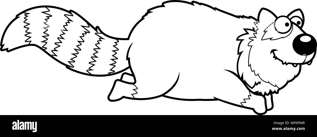 Ein Cartoon Illustration eines Roten Panda lächelnd und ausgeführt wird. Stock Vektor