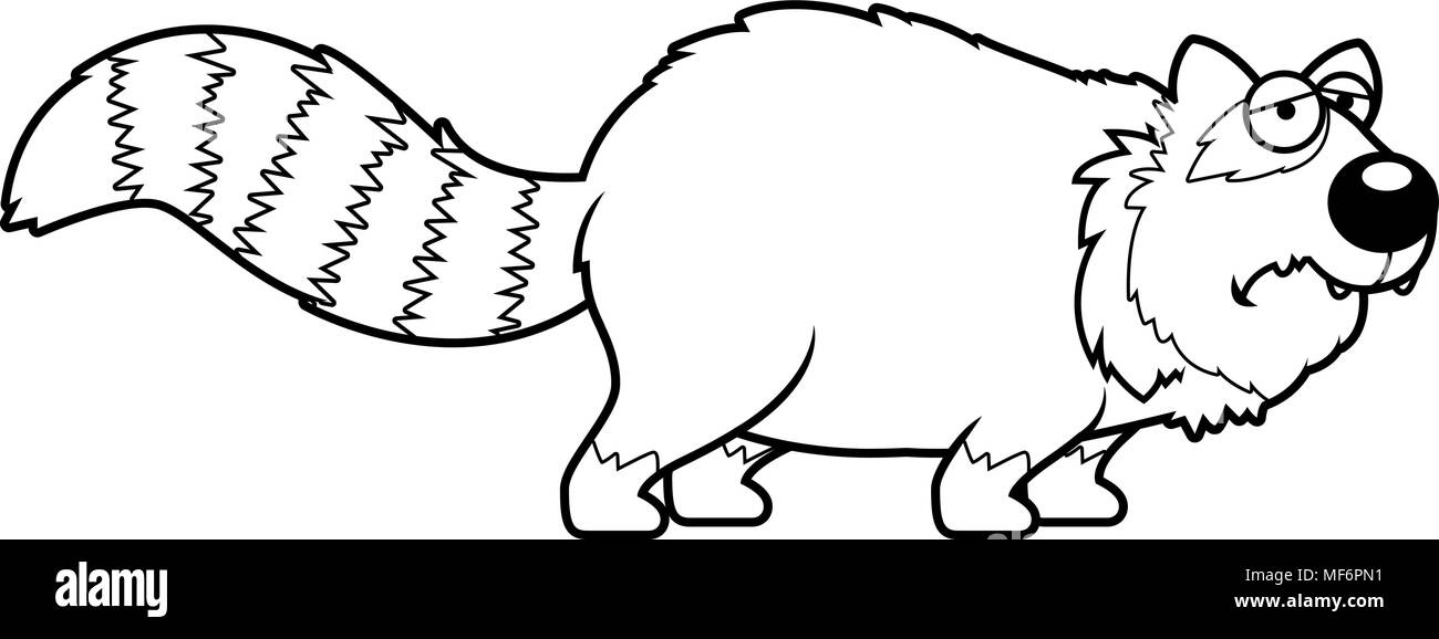 Ein Cartoon Illustration eines Roten Panda traurig. Stock Vektor