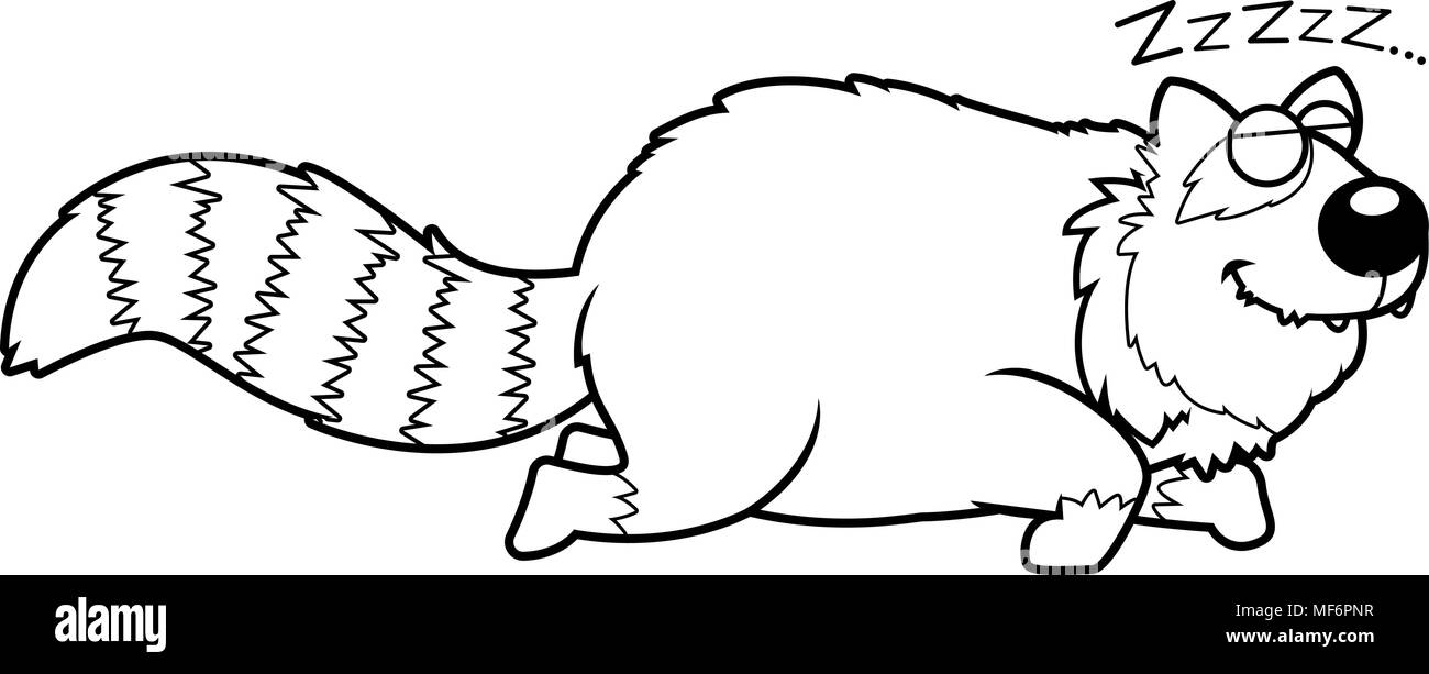 Ein Cartoon Illustration einer kleiner Panda schlafend. Stock Vektor