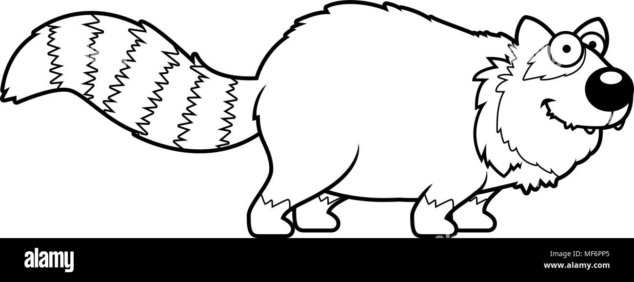 Ein Cartoon Illustration eines Roten Panda lächelnd und stehen. Stock Vektor