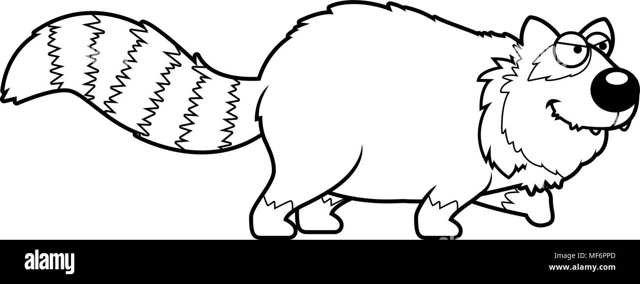 Ein Cartoon Illustration eines Roten Panda anpirschen. Stock Vektor