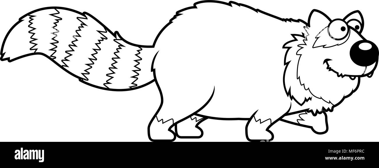 Ein Cartoon Illustration eines Roten Panda wandern. Stock Vektor