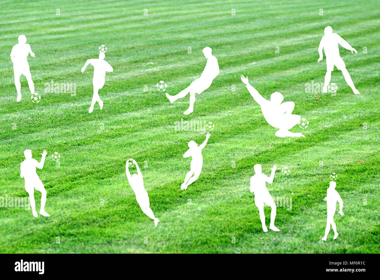 Fußball-Spieler unter Training Stockfoto