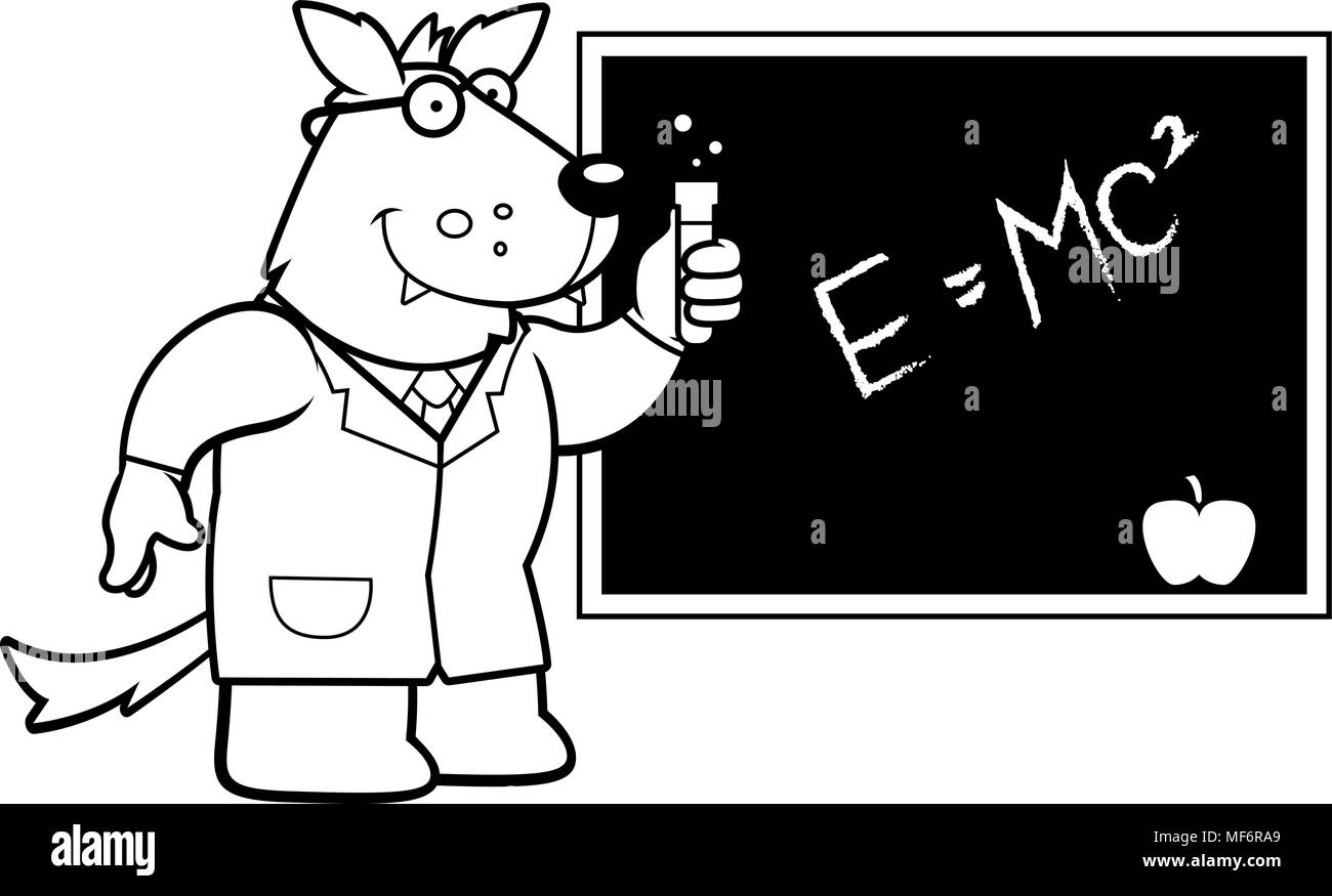 Ein Cartoon Illustration eines wolf Wissenschaftler. Stock Vektor
