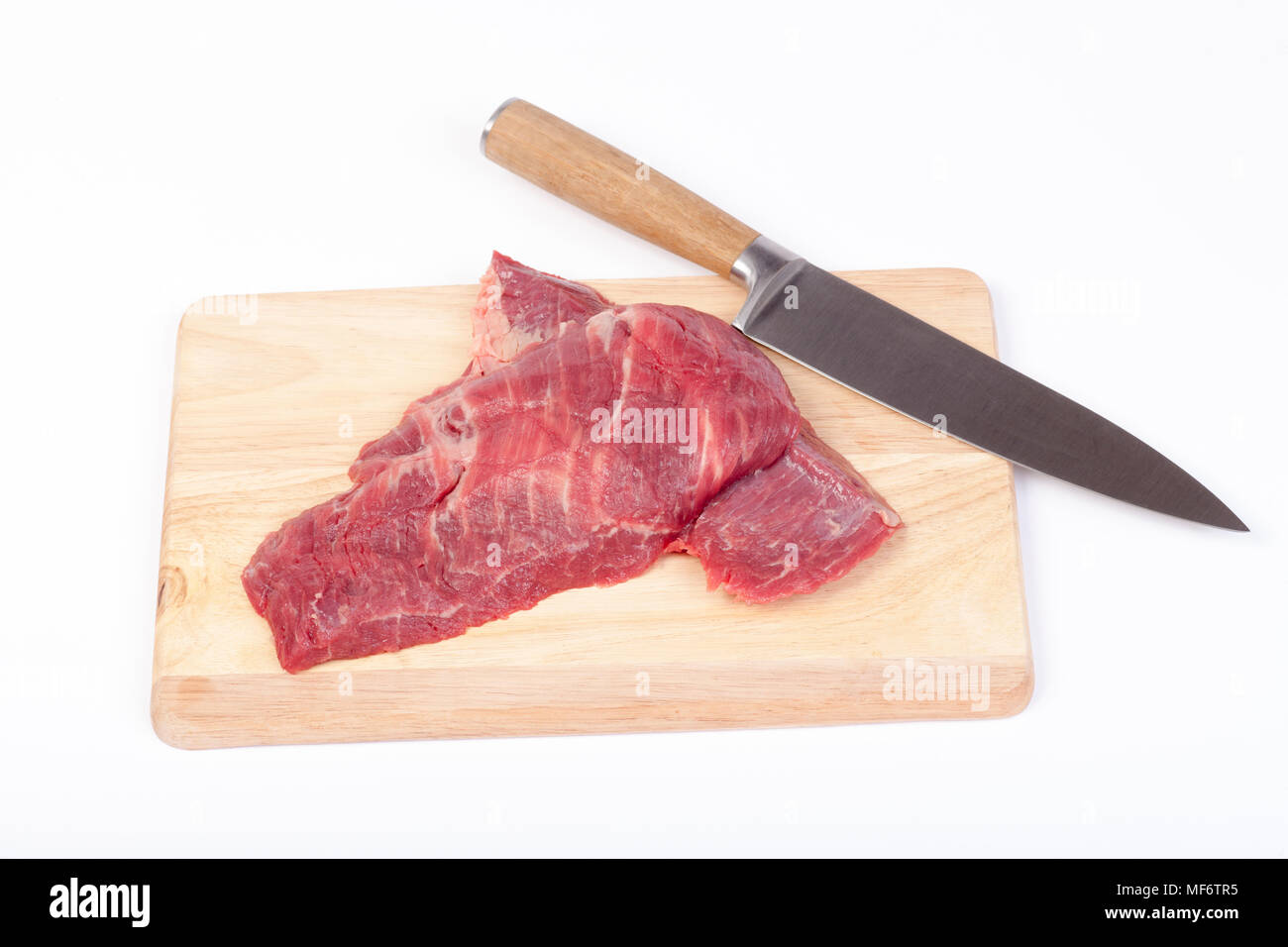 Ein bavette oder Flanke, Beefsteak aus einem Supermarkt in England UK gekauft. Stockfoto