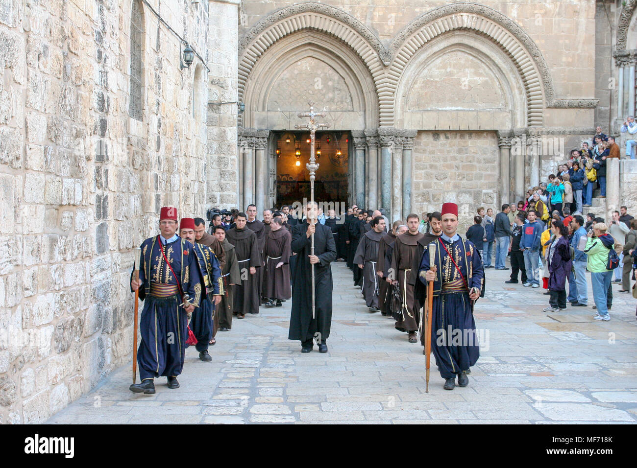 Israel, Jerusalem, Heiliges Licht Zeremonie in der Kirche des Heiligen Grabes Samstag Ostern Stockfoto