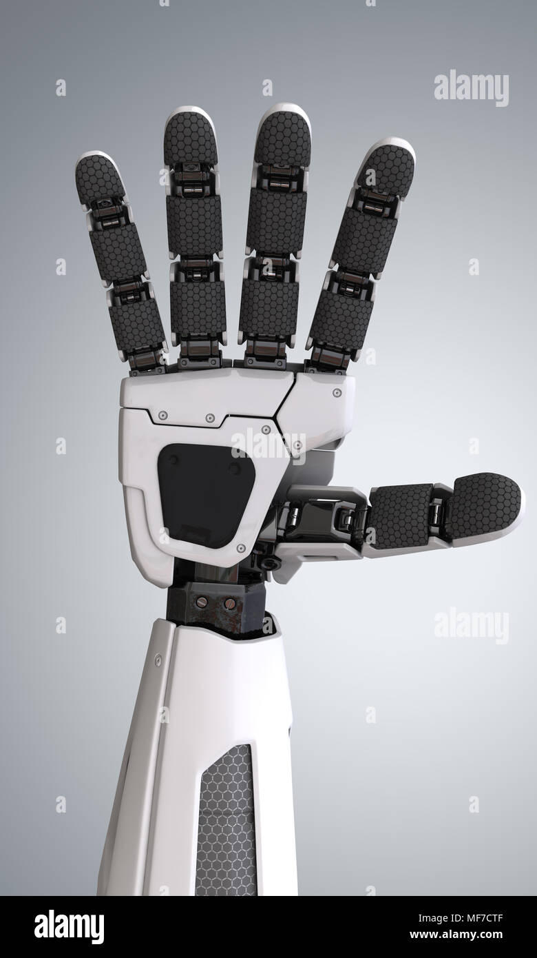 Roboter android Hand. 3D-Darstellung Stockfoto