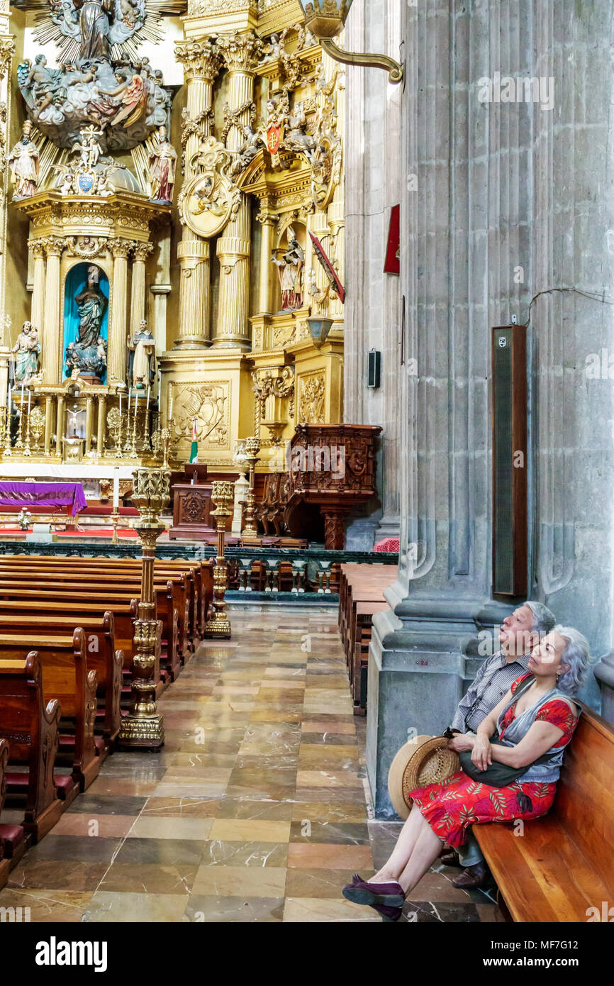 Mexiko-Stadt, Mexiko, Hispanic, historisches Zentrum, Avenida Calle Francisco Madero, Iglesia de Church of San Francisco, katholische Kirche, innen, Stockfoto