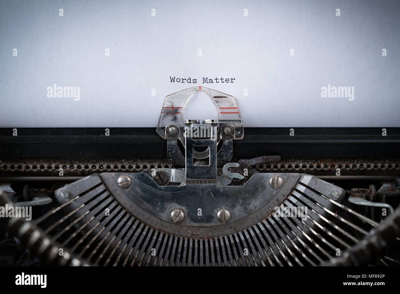Die Phrase, Words auf einer alten Schreibmaschine Stockfoto