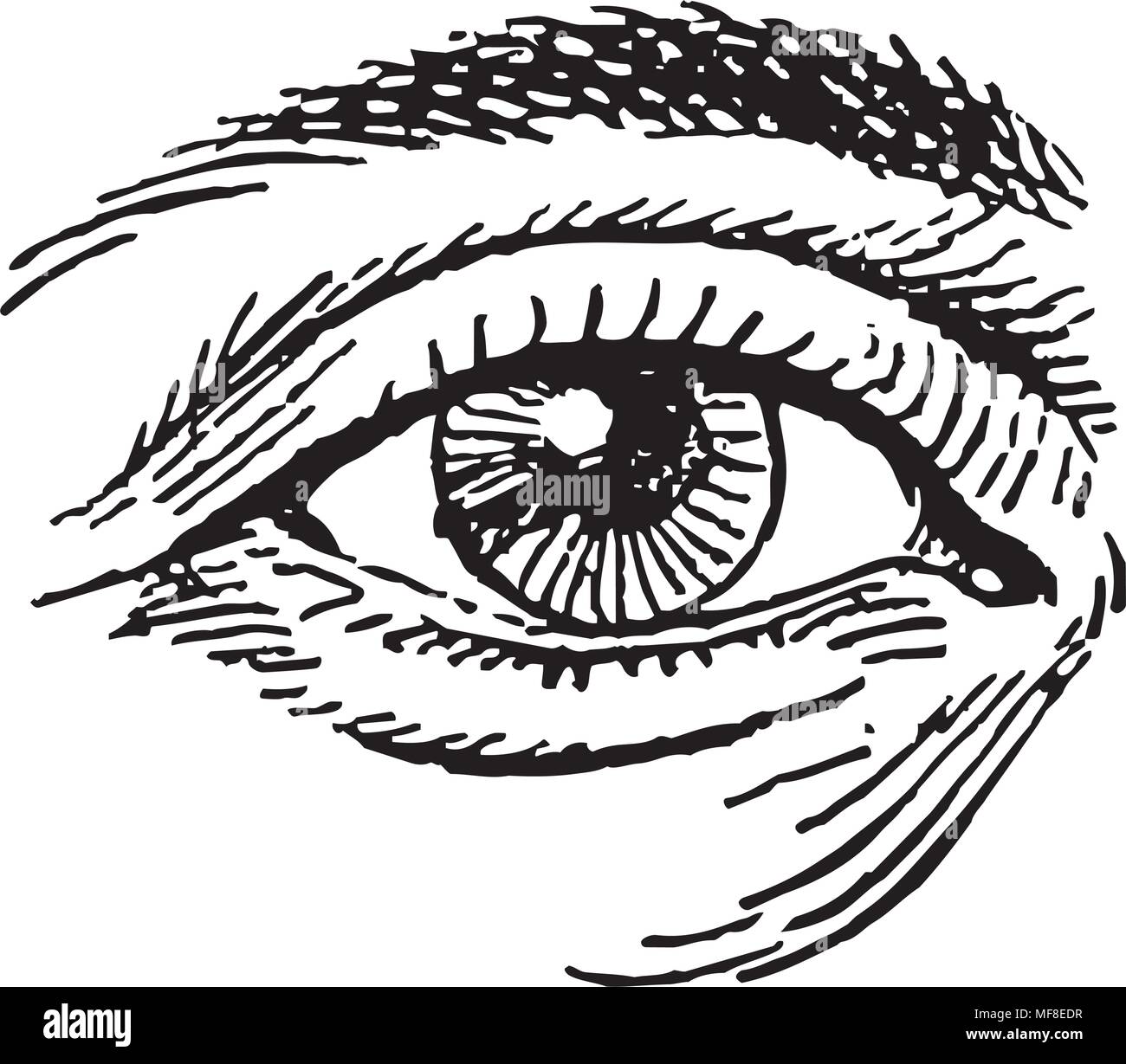 Menschliche Auge - Retro Clipart Illustration Stock Vektor