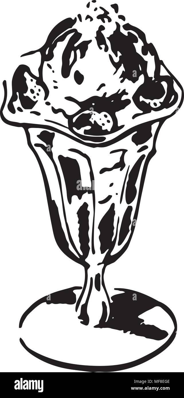 Eisbecher Retro Clipart Illustration Stock Vektorgrafik Alamy