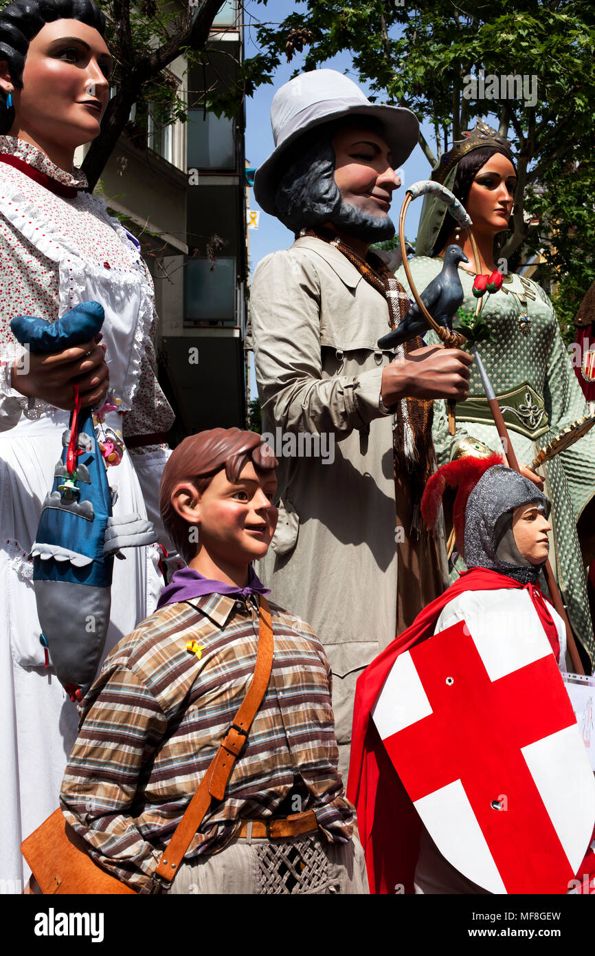 Gegants, Barcelona, Spanien. Stockfoto