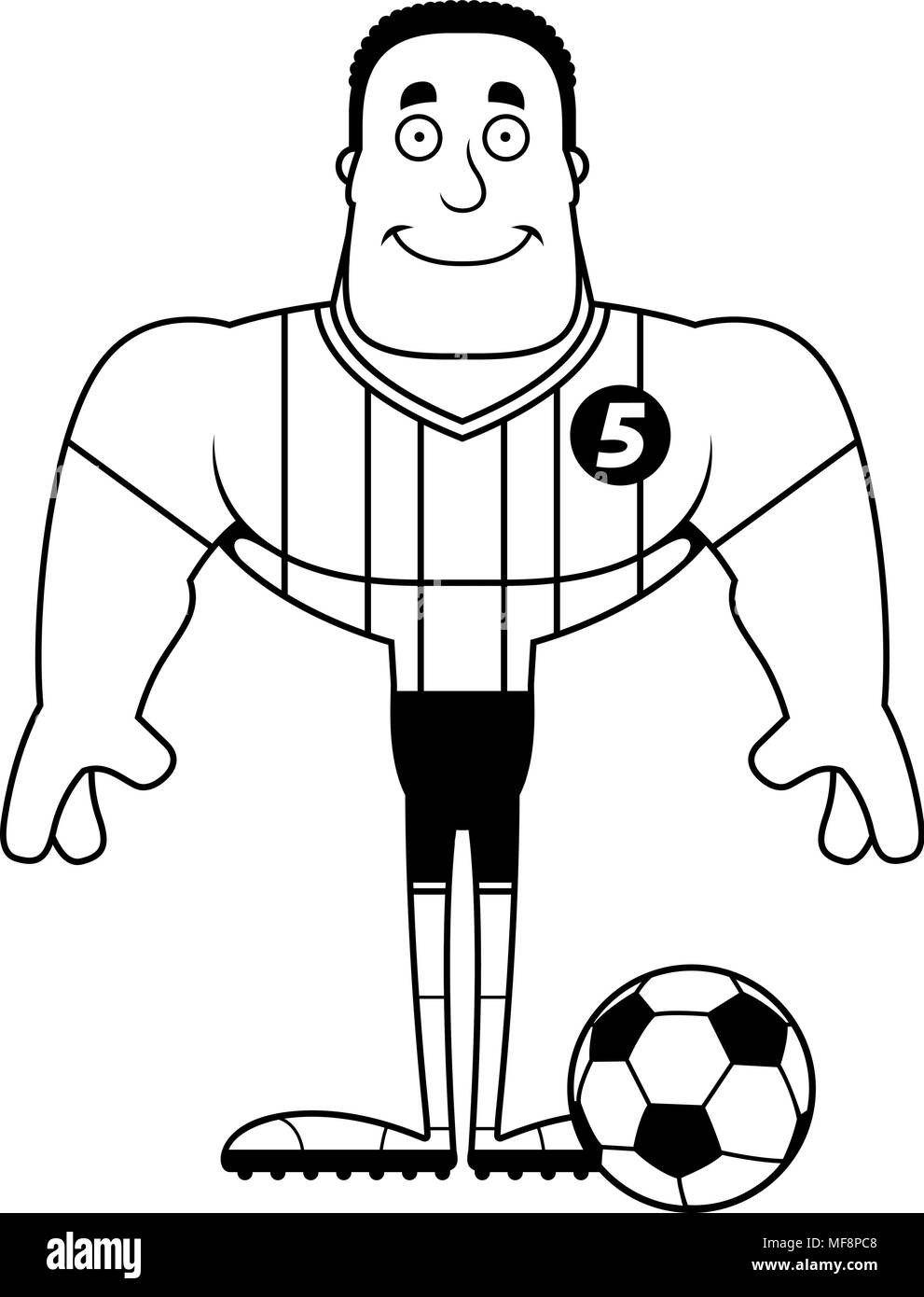 Ein cartoon Fußballspieler lächelnd. Stock Vektor