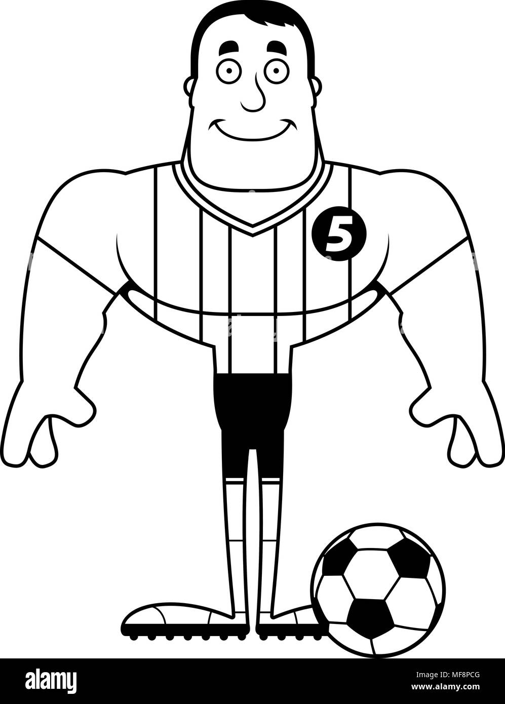 Ein cartoon Fußballspieler lächelnd. Stock Vektor