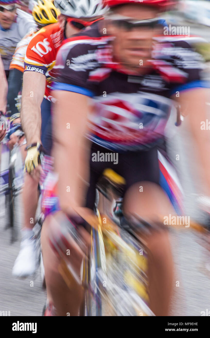 Radfahrer in Bewegung Stockfoto