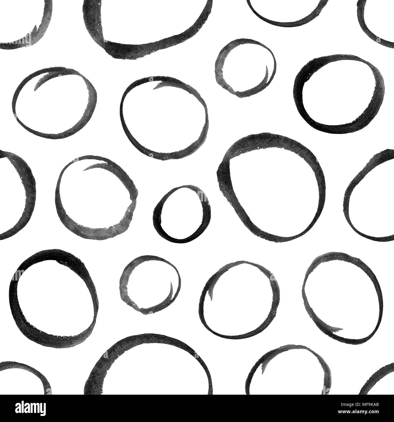 Nahtlose dekorative Muster mit Aquarell ovale Formen. Stockfoto