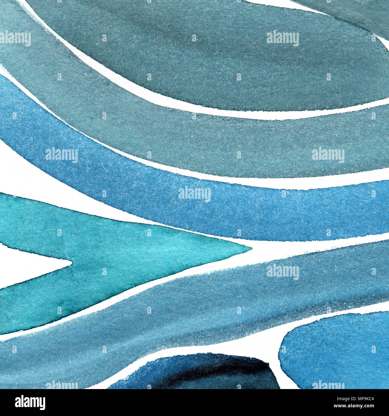 Hand gemalte Aquarell Hintergrund. Aquarell Flecken und Linien. Stockfoto