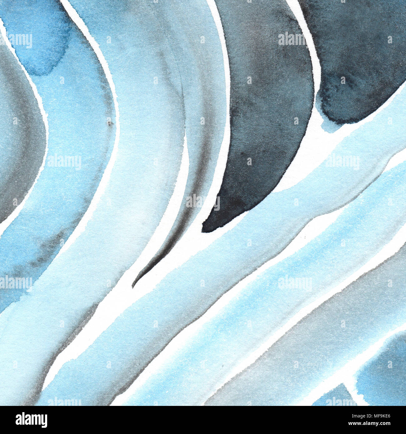 Hand gemalte Aquarell Hintergrund. Aquarell Flecken und Linien. Stockfoto