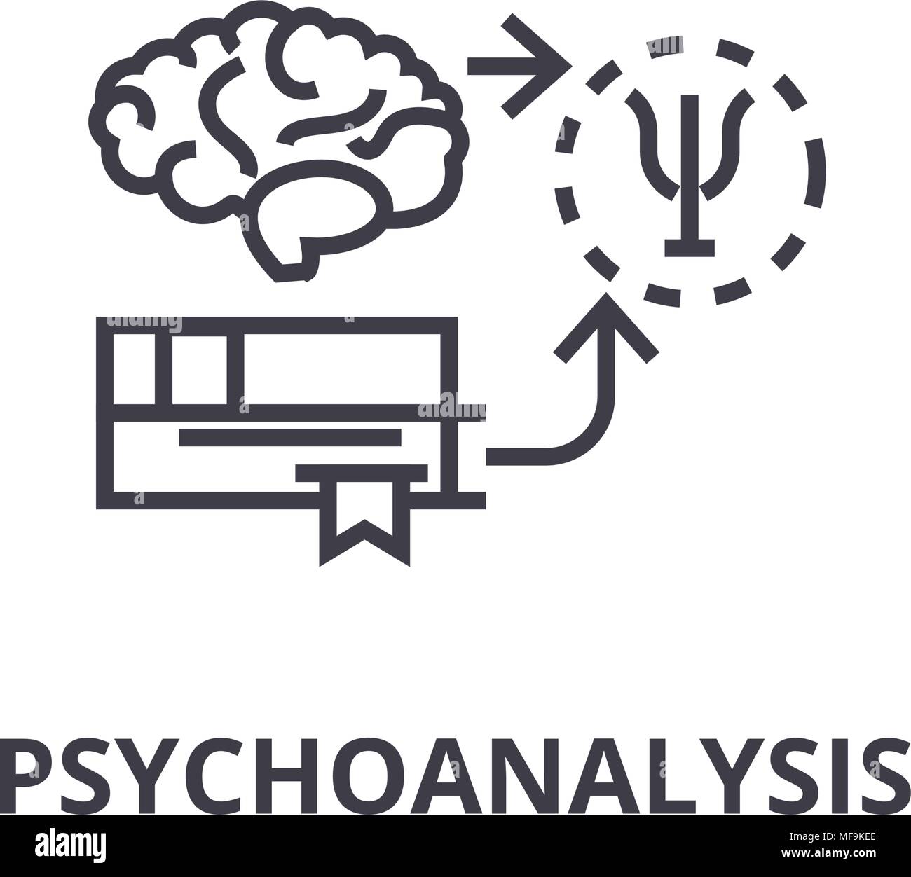 Psychoanalyse dünne Linie Symbol, Zeichen, Symbol, illustation, lineare Konzept, Vektor Stock Vektor
