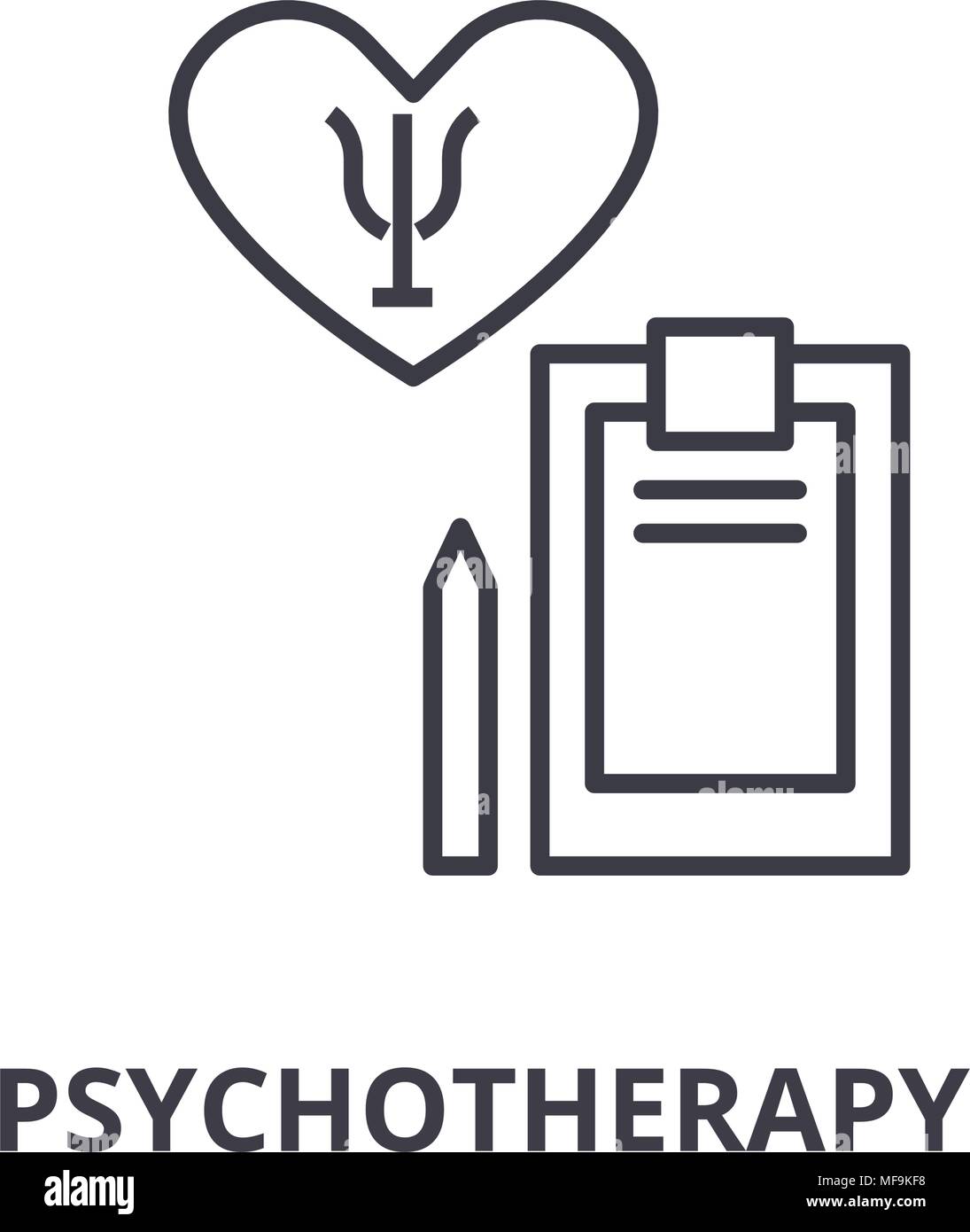 Psychotherapie dünne Linie Symbol, Zeichen, Symbol, illustation, lineare Konzept, Vektor Stock Vektor