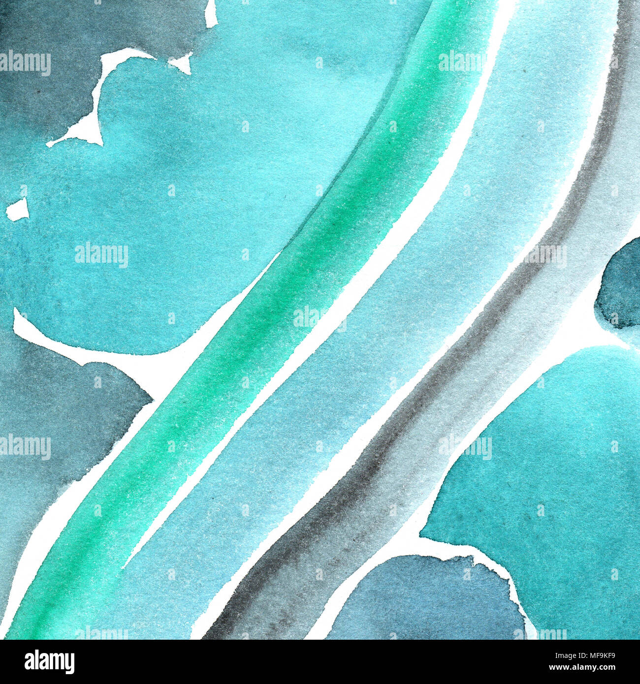 Hand gemalte Aquarell Hintergrund. Aquarell Flecken und Linien. Stockfoto