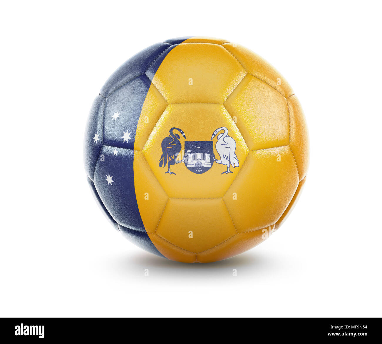 Hohe Qualität Rendern eines Fußballs mit der Flagge von Australian Capital Territory. (Serie) Stockfoto